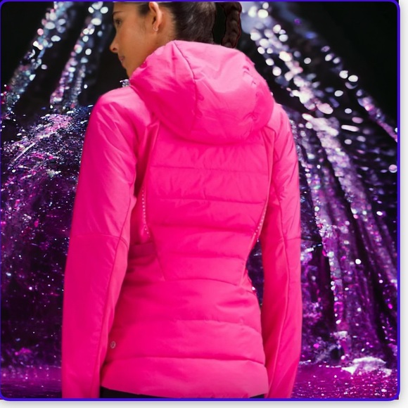 lululemon athletica Jackets & Blazers - Lululemon Down Jacket Hooded Hot Pink